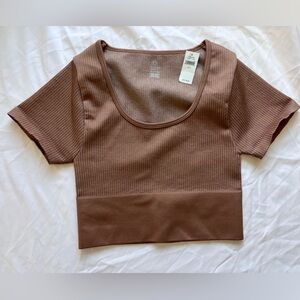 NWT Offline by Aerie Brown Ribbed CropTop